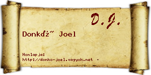 Donkó Joel névjegykártya